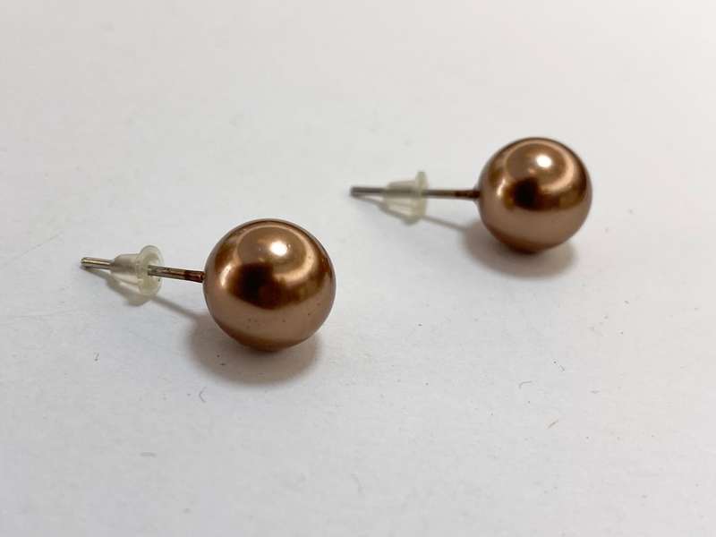 Earrings - Spherical Ball Stud. Copper Colour #ML1243 R120.00 | Dimensions: 10mm