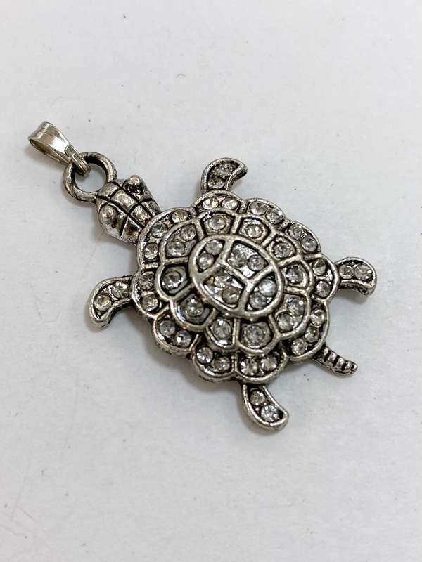 Pendant - Turtle With Diamante. Silver Colour #ML1248 R195.00 | Dimensions: 22mm x 40mm