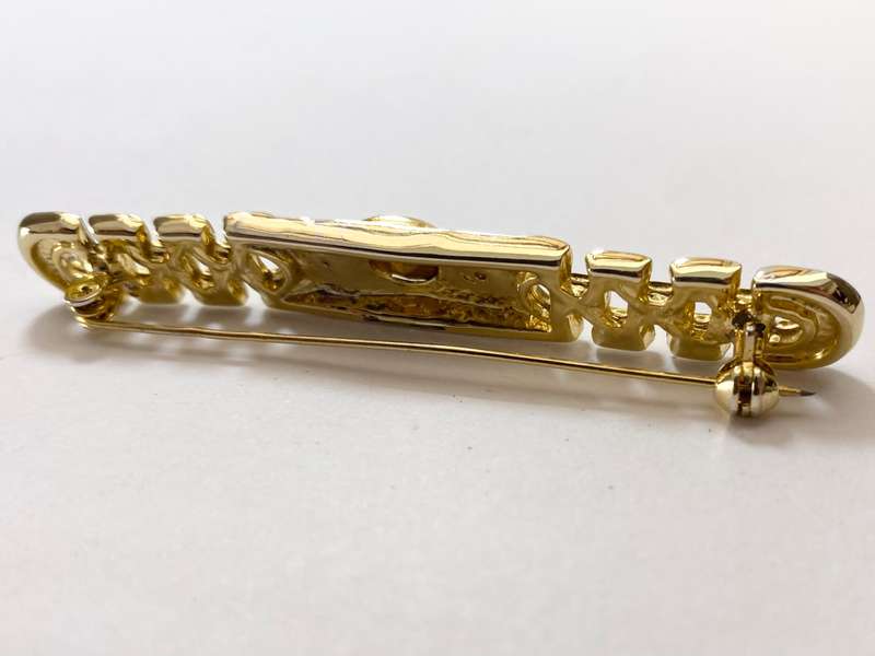 Brooch - Oblong With Large Clear Centre Stone Detail. Gold and Silver Colour #ML1259 R295.00 | Di...