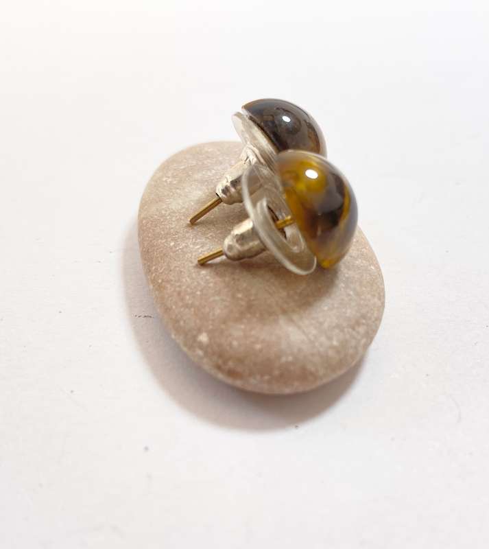 Earrings - Tigers Eye Stone Studs #ML1301 R195.00 | Dimensions: 12mm D