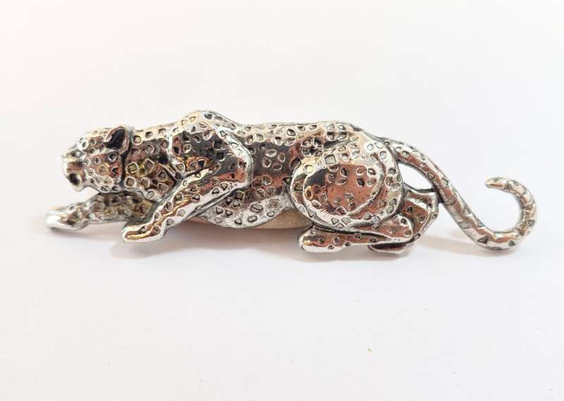 Brooch - Silver Colour Leopard