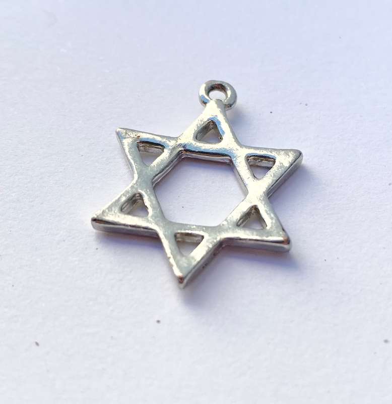 Pendant - Magen David (Star of David). Silver Colour #ML1325