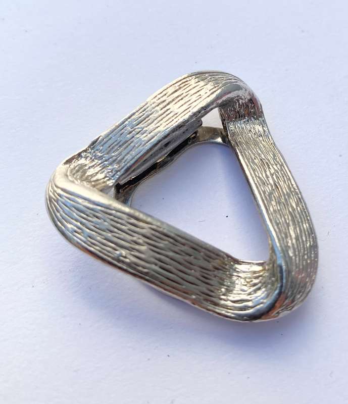 Scarf Clip - Triangle With Rounded Corners. Silver Colour #ML1330