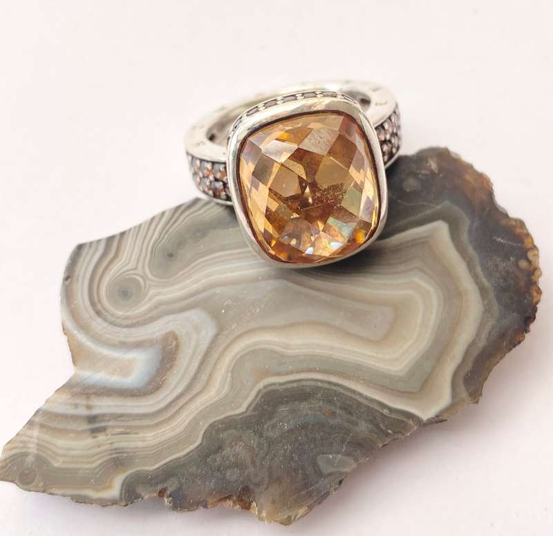 Set - Thomas Sabo Earrings, Pendant and Ring. Imperial Topaz Stones. All 925 Silver