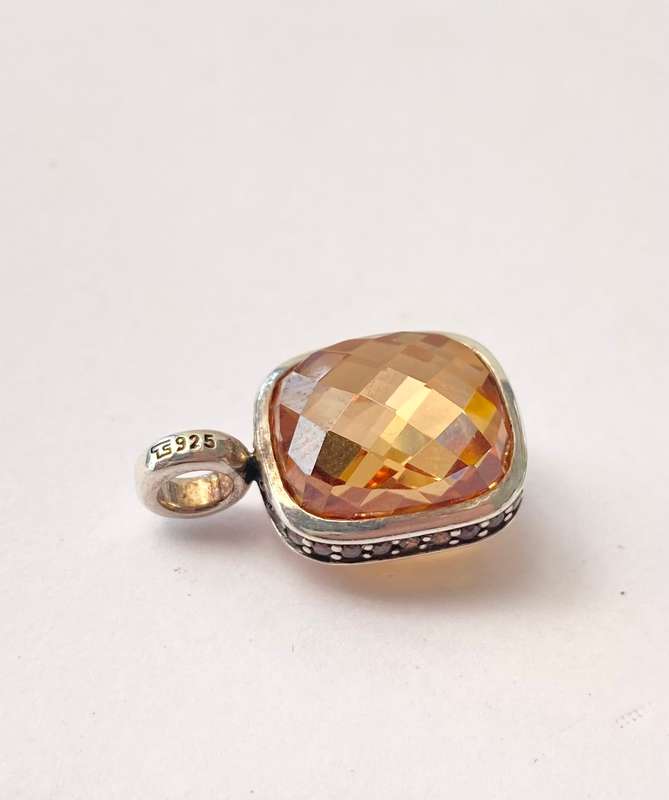 Set - Thomas Sabo Earrings, Pendant and Ring. Imperial Topaz Stones. All 925 Silver