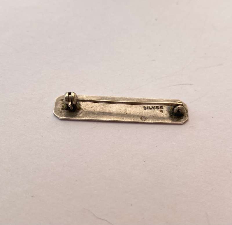 Badge - Silver Name Badge. Engraved border pattern #ML1340