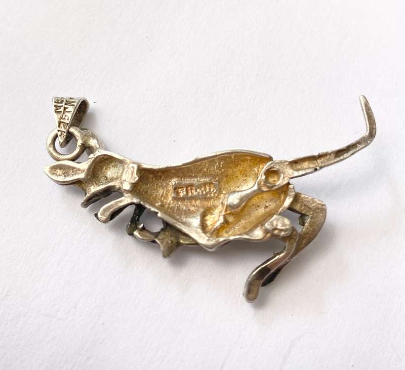 Pendant - Vintage 925 Mexican Silver Kangaroo. Made In Taxico Mexico #ML1450