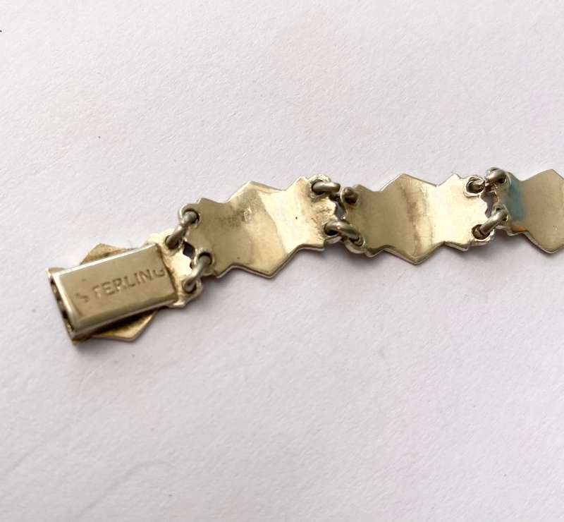 Bracelet - Silver Thai Horoscope, Coloured Enamel Links #ML1451