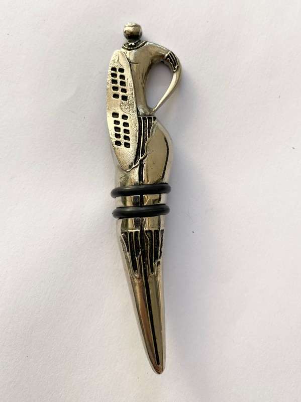 Antiques and Collectibles - Andy Cartwright Tribal Warrior Wine Stopper In Original Box #ML1481