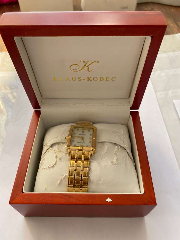 Watch - Klaus Kobec Entrepreneur Swiss Movement Gold Plates. Diamond and Mother of Pearl. Genuine...