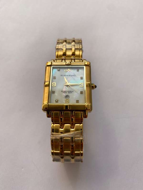 Watch - Klaus Kobec Entrepreneur Swiss Movement Gold Plates. Diamond and Mother of Pearl. Genuine...