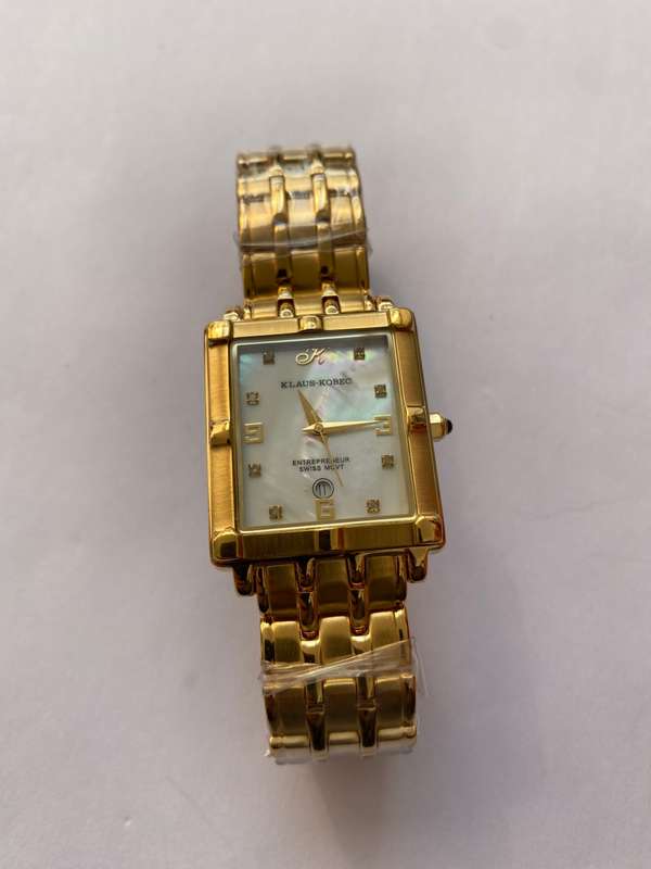 Watch - Klaus Kobec Entrepreneur Swiss Movement Gold Plates. Diamond and Mother of Pearl. Genuine...