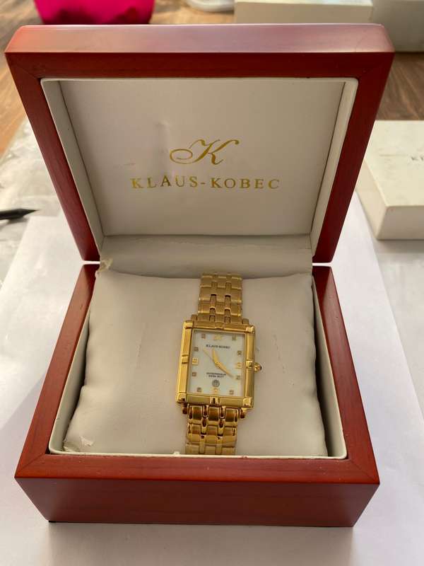 Watch - Klaus Kobec Entrepreneur Swiss Movement Gold Plates. Diamond and Mother of Pearl. Genuine...