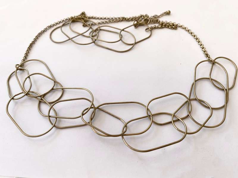 Necklace - Silver Coloured Rolo Chain Necklace. Large Oval Links #ML1518