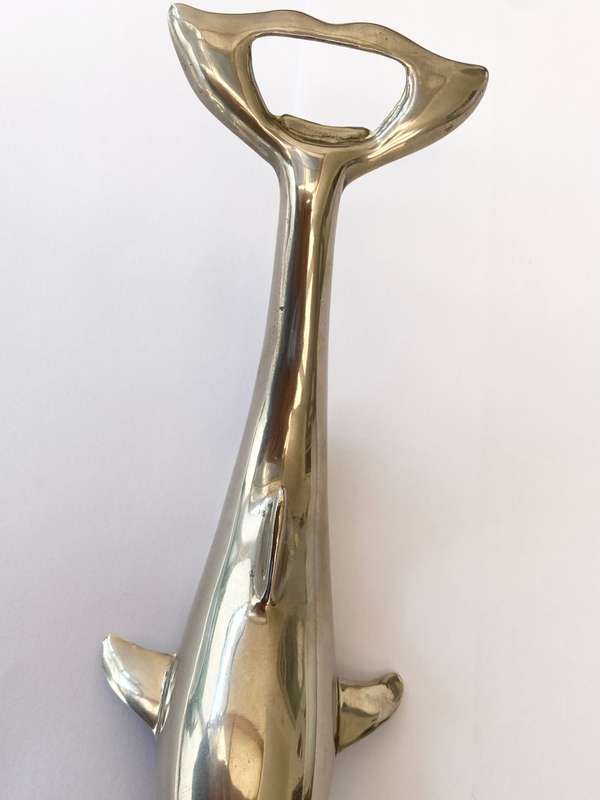 Antiques and Collectibles - Vintage Silver Plated Dolphin Lever and Twist-Off Bottle Opener Combi...
