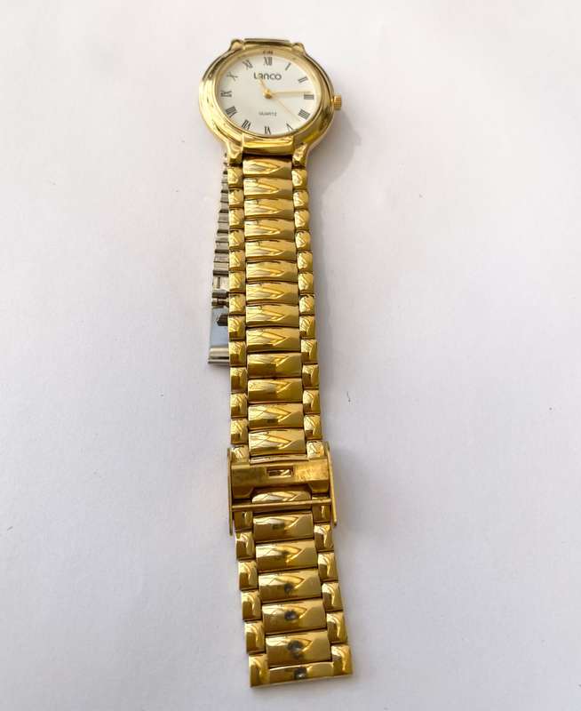 Mens Watch - Lanco Brand With Stainless Steel Strap (Gold Colour) #ML1541