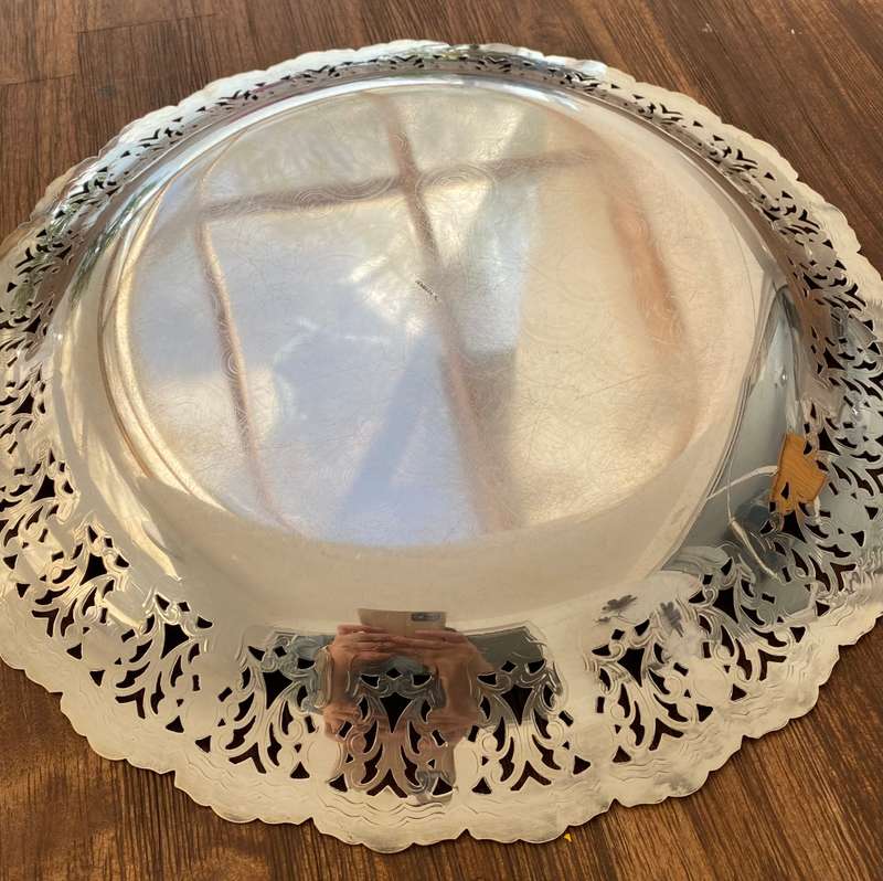 Antiques and Collectibles - Antique Tray. Danish Silver Markings. Ornate Repousse Hank Jensen. Si...