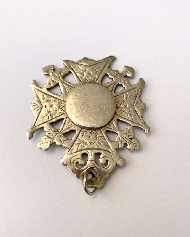Pendant - Vintage Victorian Sterling Hallmark Silver Celtic Cross. c.1896 Birmingham #ML1580