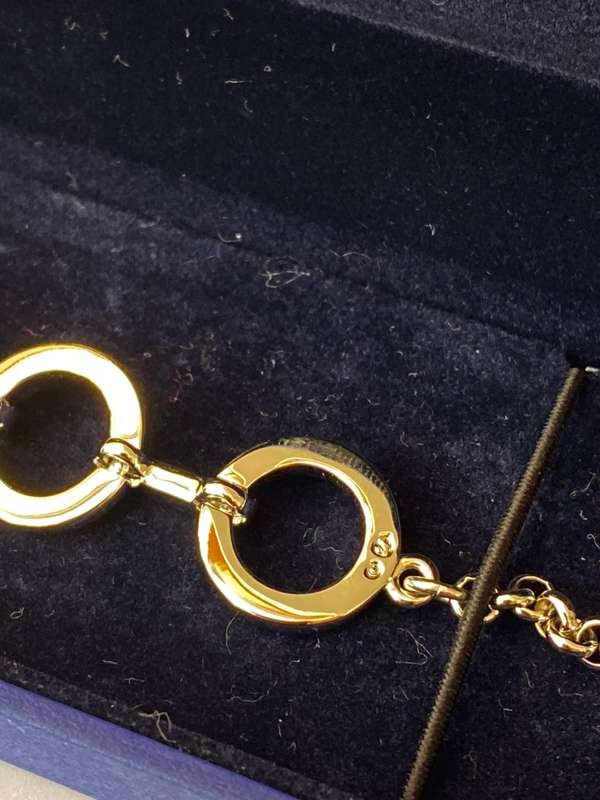 Bracelet - Swarovski. Links With Circular Rings with Clear Crystals. T Clasp. In Original Box #ML...