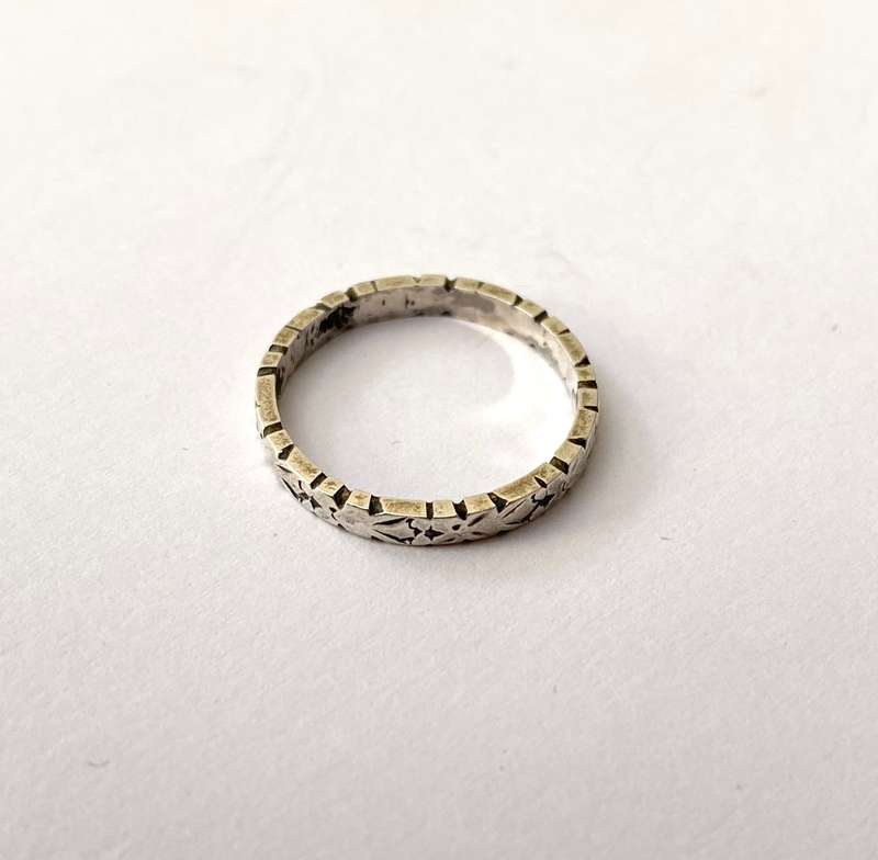 Ring - Sterling Silver Band With Outer Engraving #ML1610