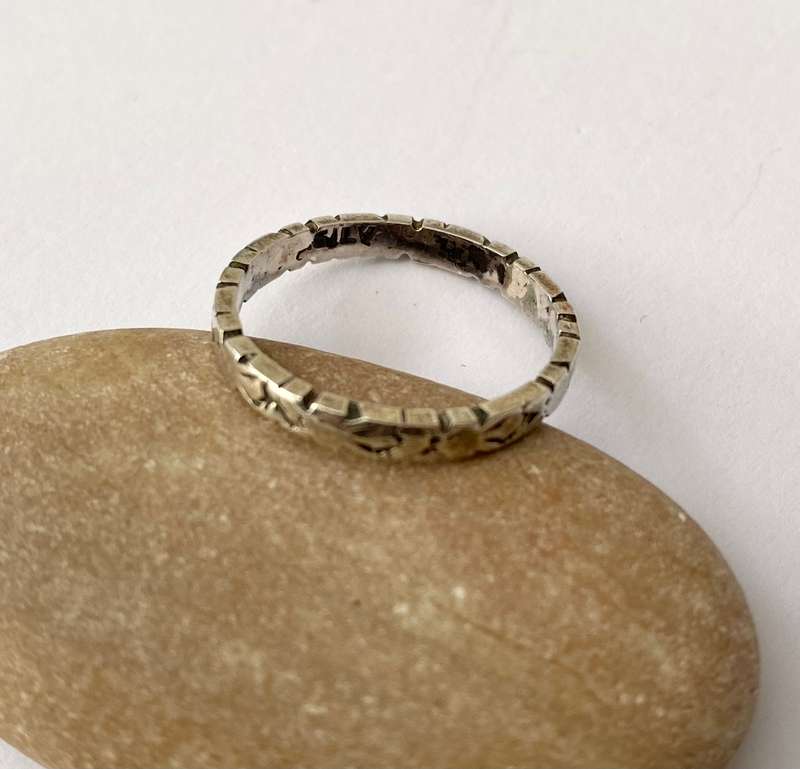 Ring - Sterling Silver Band With Outer Engraving #ML1610
