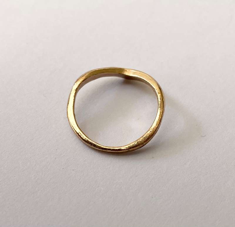 Ring - Small Wishbone Band. Gold Colour #ML1611