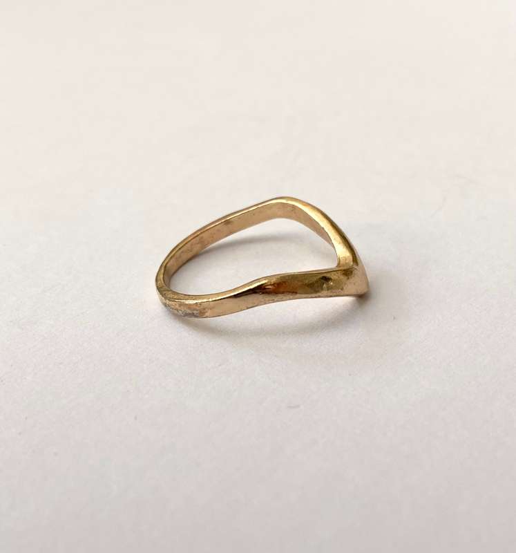 Ring - Small Wishbone Band. Gold Colour #ML1611