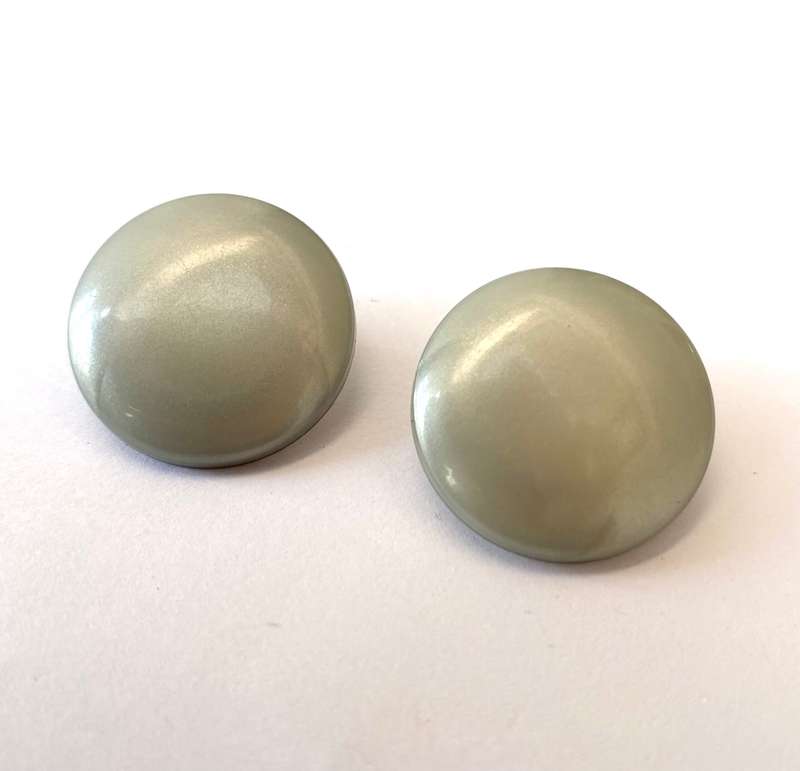 Earrings - Clip-Ons With Plastic Grey/Blue/Green Colour #ML1682