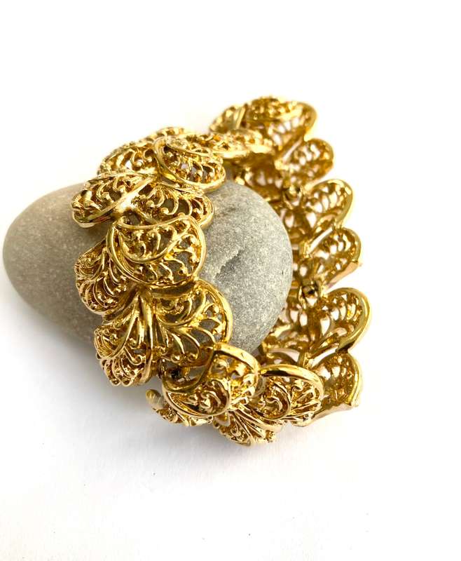 Bracelet - Vintage Shell Shape 'Napier' Brand. Gold Plated. PAT 4774743 #ML1700