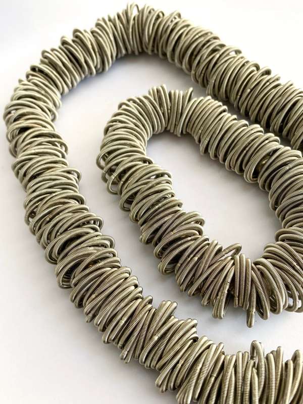 Set - Stretchy Bands Necklace and Bracelet Set. Both On String With Silver Colour Balls. Silver C...