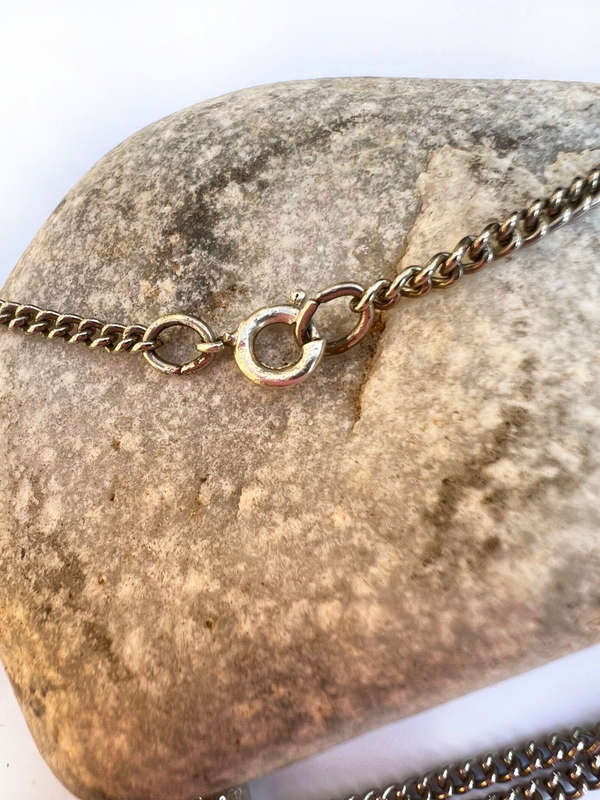 Necklace- Silver Colour Chain with Silver Colour Bullet Pendant ML1731