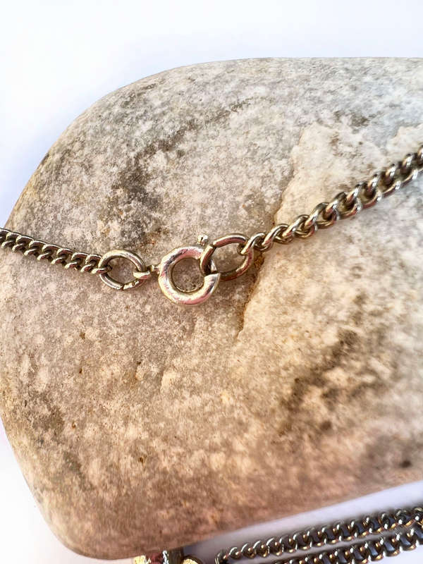 Necklace- Silver Colour Chain with Silver Colour Bullet Pendant ML1731