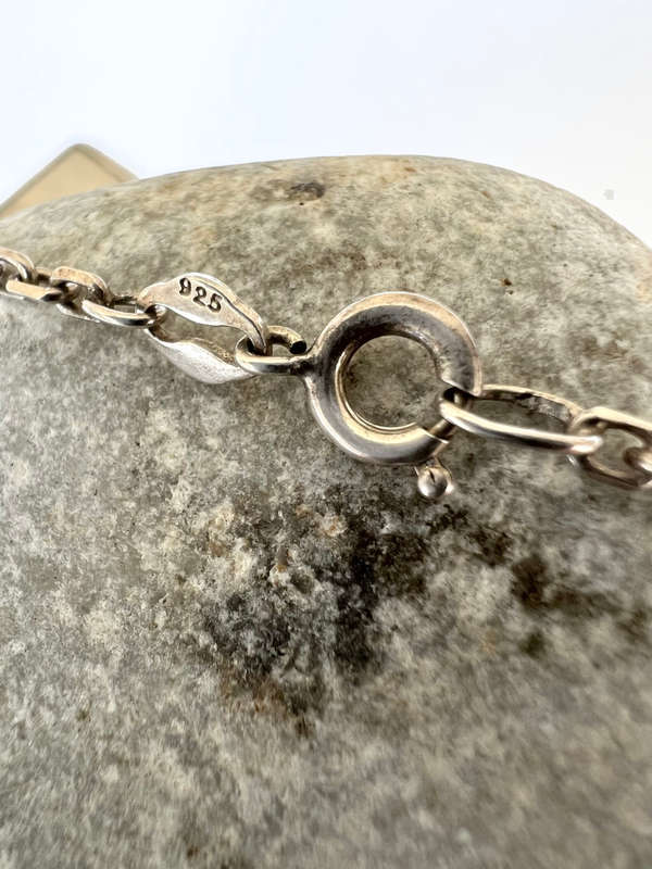 Necklace - 925 Silver Italy. Rectangular Pendant. Has the name Maureen on the back of the Pendant...