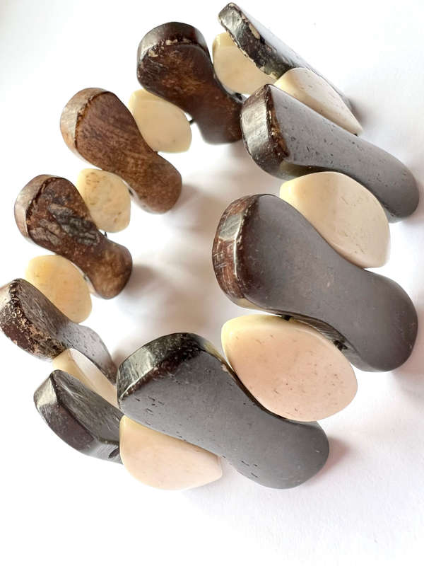 Bracelet - Stretchable Elastic. Wooden Bone Design ML1830