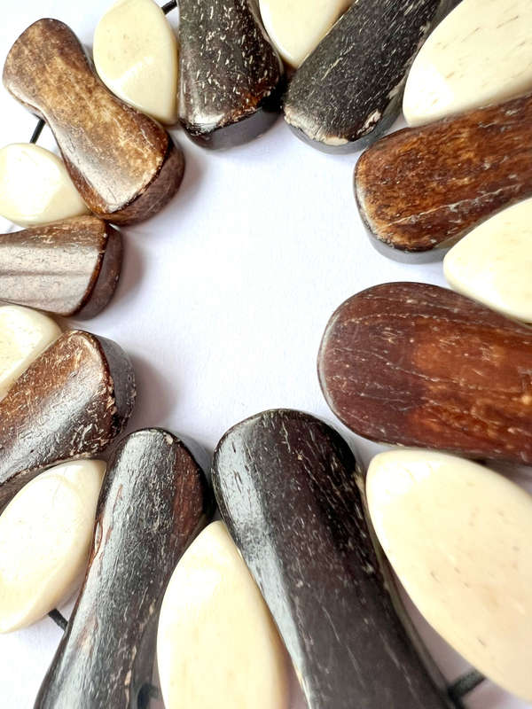 Bracelet - Stretchable Elastic. Wooden Bone Design ML1830