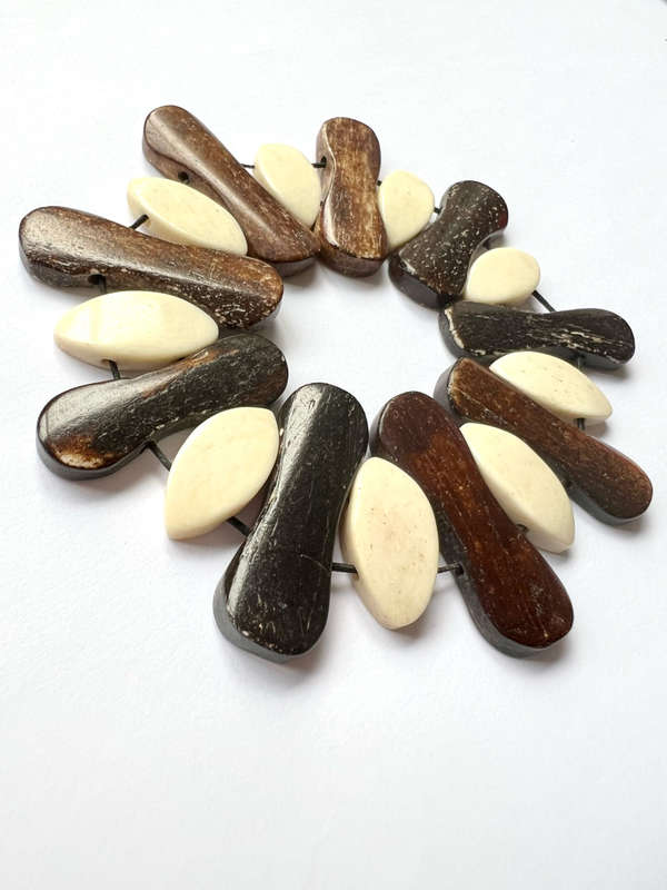 Bracelet - Stretchable Elastic. Wooden Bone Design ML1830