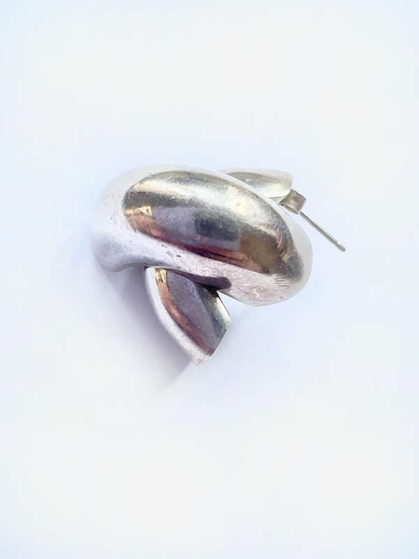 Earrings - Huggie Clip ons. 925 Mexican Sterling Silver. For Pierced Ears. Chunky Style ML1842