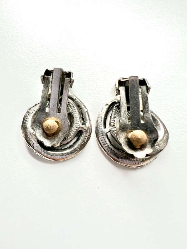 Earrings - Silver Tone Vintage Marcasite Clip Ons ML1861