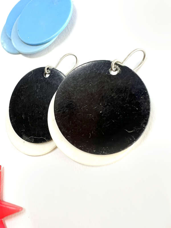 Earrings - For Pierced Ears. 4x Pair of Party Earrings. 1 x Round Blue. 1x Round Red& White. 1x R...