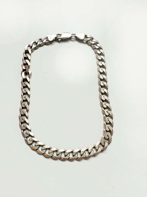 Bracelet - 925 Silver Stamped. Curb Chain Link ML1892