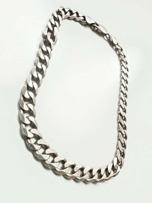 Bracelet - 925 Silver Stamped. Curb Chain Link ML1892
