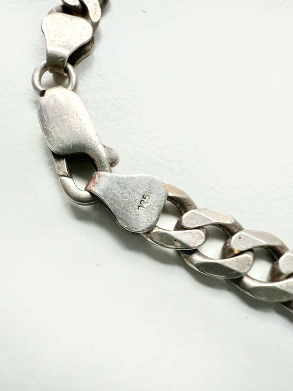 Bracelet - 925 Silver Stamped. Curb Chain Link ML1892