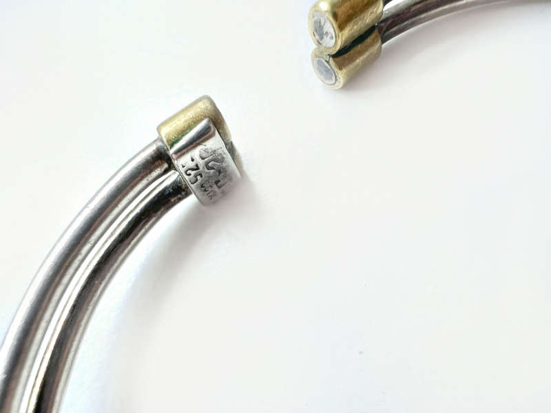 Bracelet - Vintage Love Knot Design. Two Tone 925 Silver intertwined with Brass Tone Metal ML1927