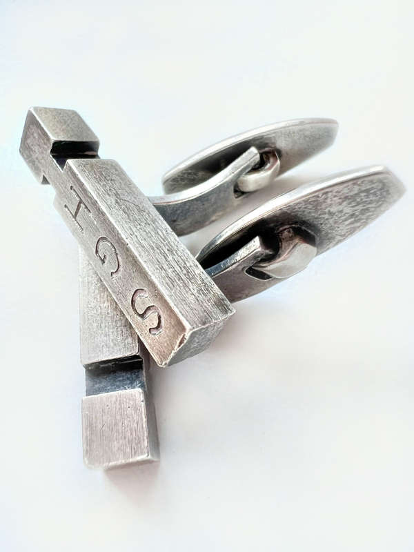 Cufflinks - Vintage Designed N.E from Denamrk. 925 Silver. Stamped SGH ML1934