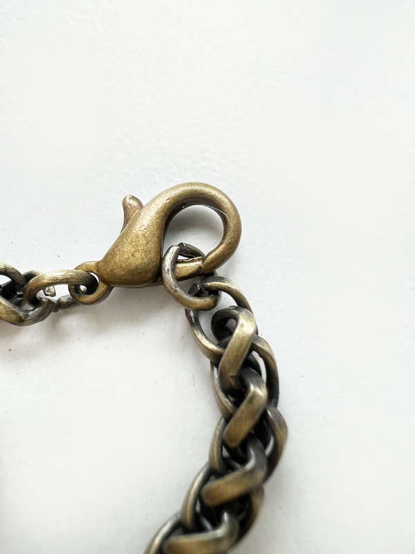 Necklace - Vintage Hammered Metal Pendant with Chain. Copper Colour Chain ML1964