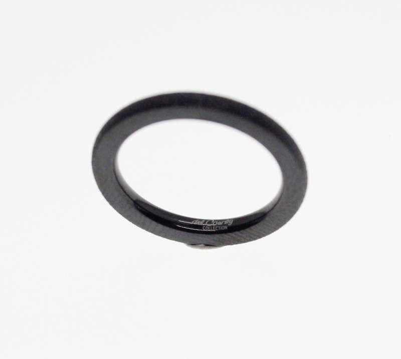 Rings - 2 x Stainless Steel Matte Black Del Coursy and 925 Silver Ring with Black Stones - ML2309