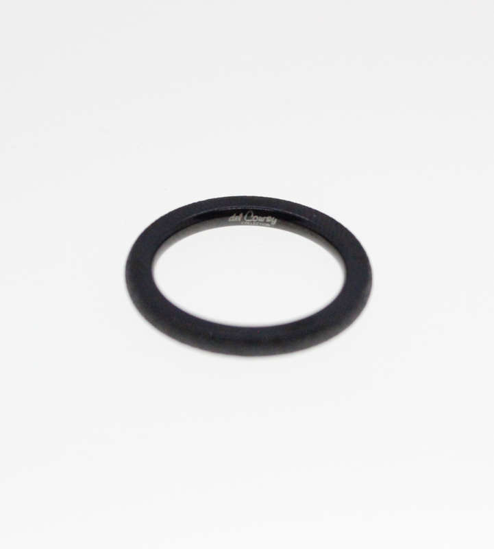 Rings - 2 x Stainless Steel Matte Black Del Coursy and 925 Silver Ring with Black Stones - ML2309