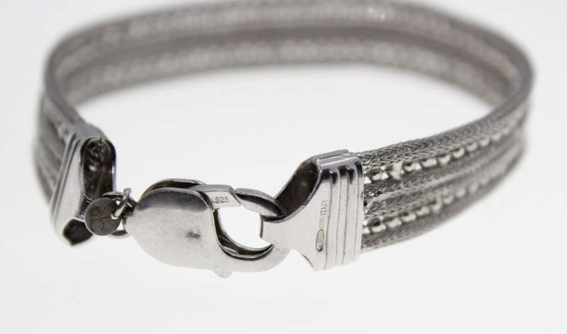 Bracelet - Vintage 925 Silver Bracelet with Rope and Filigree Design - ML2310