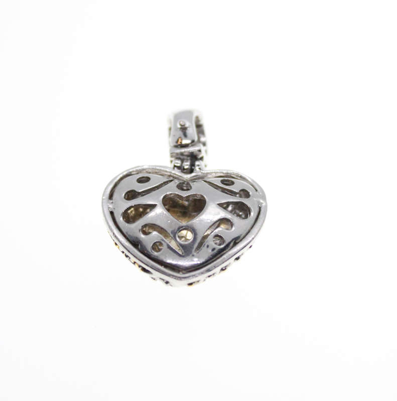 Pendant - Silver and Gold Tone Marcasite Lattice style Pendant - ML2318