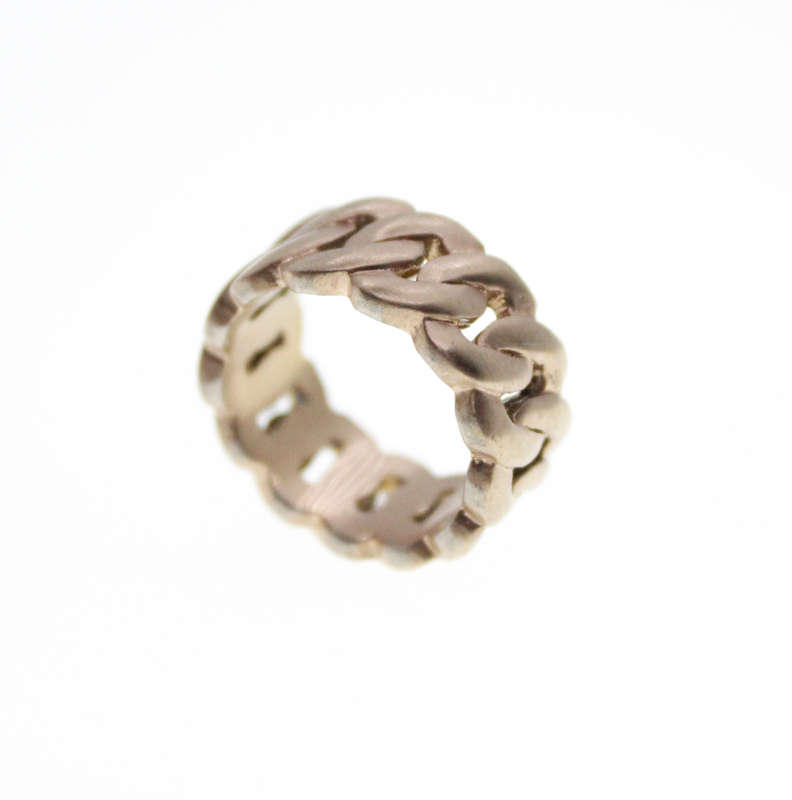 Ring - Fashion Frosted Gold Tone Link Chain Style Ring - ML2319